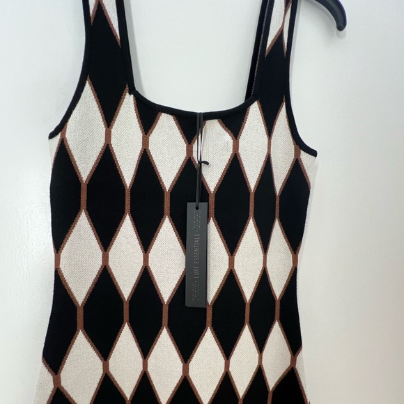 NWT HOUSE OF HARLOW 1960 knit midi dress. Diamond pattern. Very Pretty . Sz S. - Picture 8 of 11